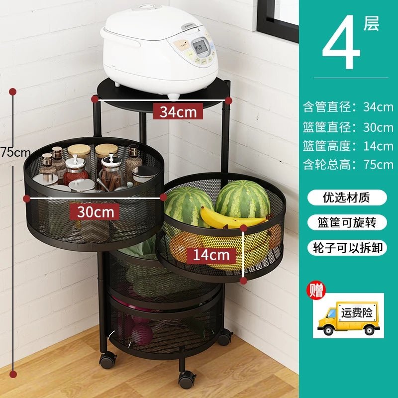 Round shape metal trolley