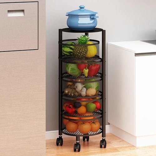 Round shape metal trolley